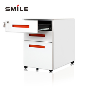 Chnsnile 3-ngăn kéo thép phẳng Tủ tập tin với con lăn phòng khách di động đơn vị lưu trữ kim loại không thấm nước xử lý cho các trường học sử dụng - Product Image 3