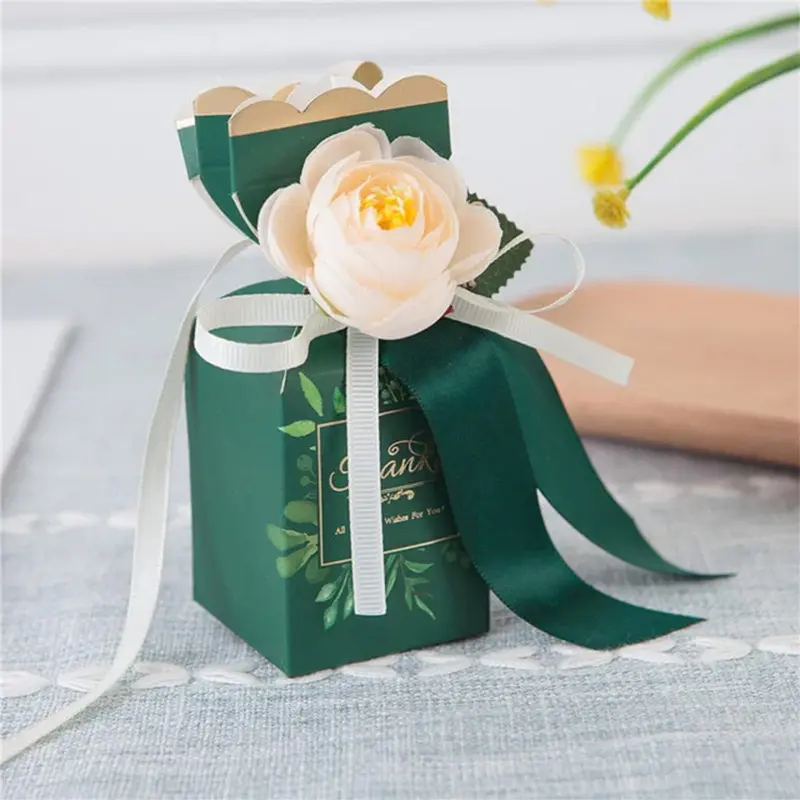 Band leer Geschenk papier Verpackungs boxen benutzer definierte Druck Souvenir Hochzeit Candy Box