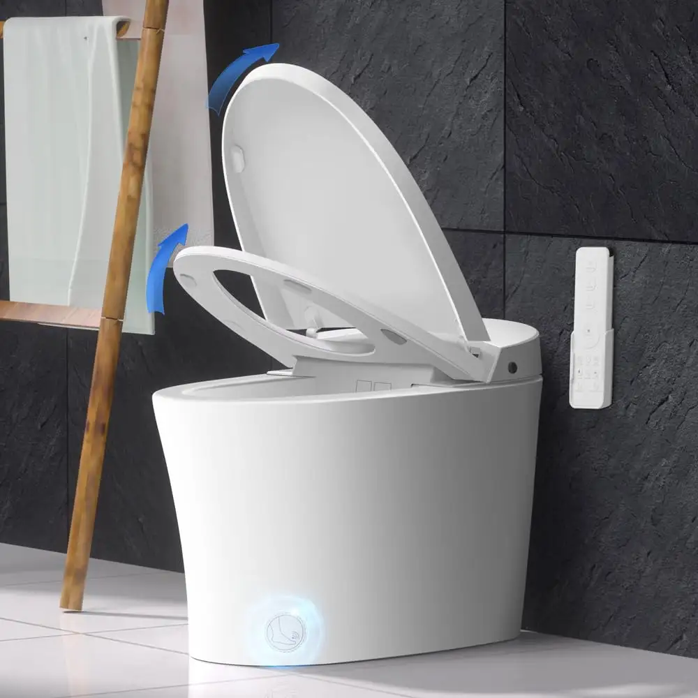 Desain baru gaya sederhana WC peralatan sanitasi lantai dipasang lemari air Toilet Commode kamar mandi keramik satu bagian mangkuk Toilet