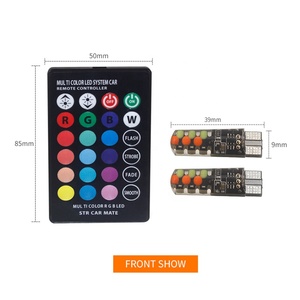 RGB T10 LED ışık ampul uzaktan kumanda RGB lamba araba için renkli geniş işık uzaktan kumanda Ace Ace aydınlatma LED - Product Image 3
