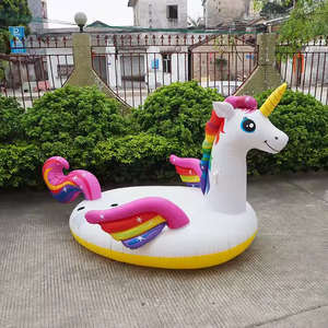 Grande unicorno gonfiabile gonfiabile unicorno piscina galleggiante in PVC gonfiabile grande isola unicorno per due piloti di colore - Product Image 2