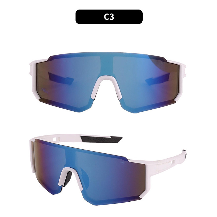 White frame with blue patch