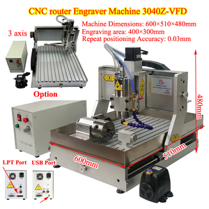 LY CNC Router 3040Z USB Mach3 Control 2.2KW 1.5KW 800W 4 ejes 3 ejes Máquina de tallado de madera Fresadora de carpintería Máquina de grabado - Product Image 3
