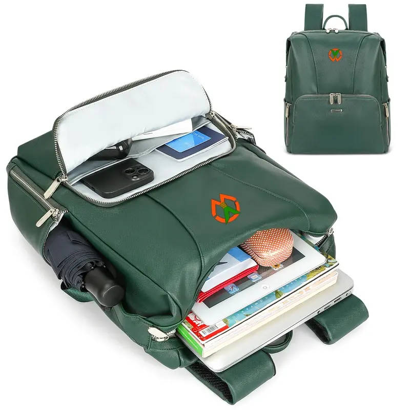 Sac à dos en cuir Pu de conception de mode sac à dos étanche de voyage simple décontracté durable pour ordinateur portable sacs avec LogoBag personnalisé