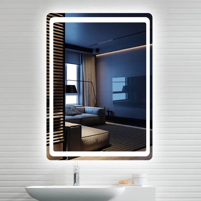 Espejo fábrica Baño Led espejo Luz Decoración pared completo rectángulo en forma de espejo con luz LED