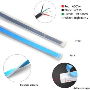 ไฟล้อมรอบ RGB พร้อมรีโมทคอนโทรลเพื่อควบคุมแถบสี Led ไฟเลี้ยว100% สัญญาณไฟนำทางกันน้ำสำหรับรถยนต์ - Product Image 4