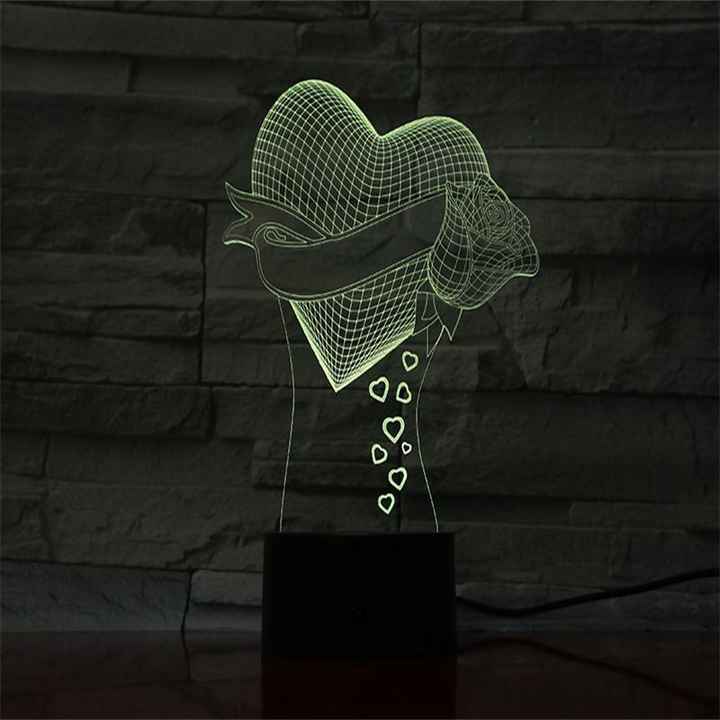 Wireless LED Lamp Room LED Table Light Desk 7 Colors 3D Lovely Table Lamp Illuination Light Designed Lamp Nightlight Room Decor