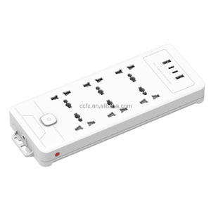 儿童保护通用多插座电源板，带带USB C型端口的过载保护插座 - Product Image 2
