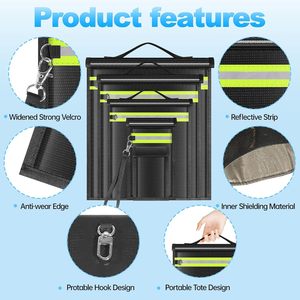 Nhà Máy biểu tượng tùy chỉnh chống cháy và chống thấm nước điện thoại di động tín hiệu chặn chìa khóa xe không dây RFID tín hiệu che chắn Túi - Product Image 4