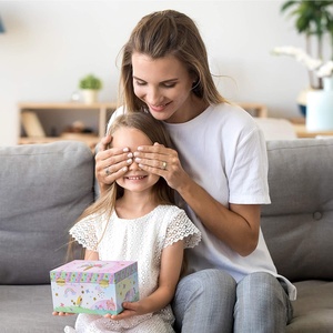 สาวดนตรีกล่องเก็บเครื่องประดับที่มีการปั่นยูนิคอร์น,แววรุ้งและดาวออกแบบยูนิคอร์นปรับแต่ง - Product Image 6