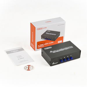 DIVISOR DE AUDIO DE VIDEO DE 4 PUERTOS Fjgear, 4 en 1, ancho de banda RGB de Plug and Play de 250MHz con carcasa de metal, interruptor bidireccional - Product Image 4