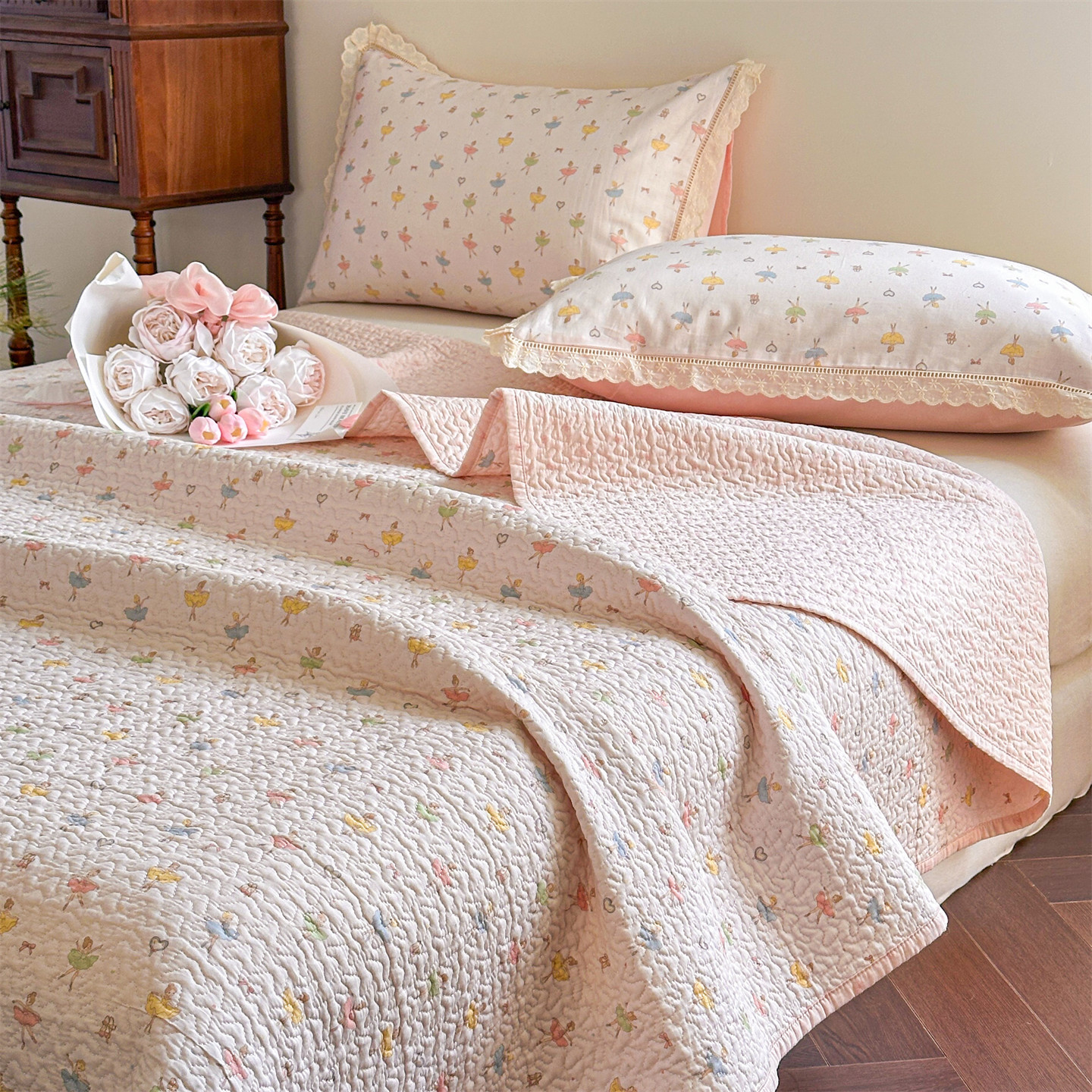 Dreamlike dance shadows bedspread