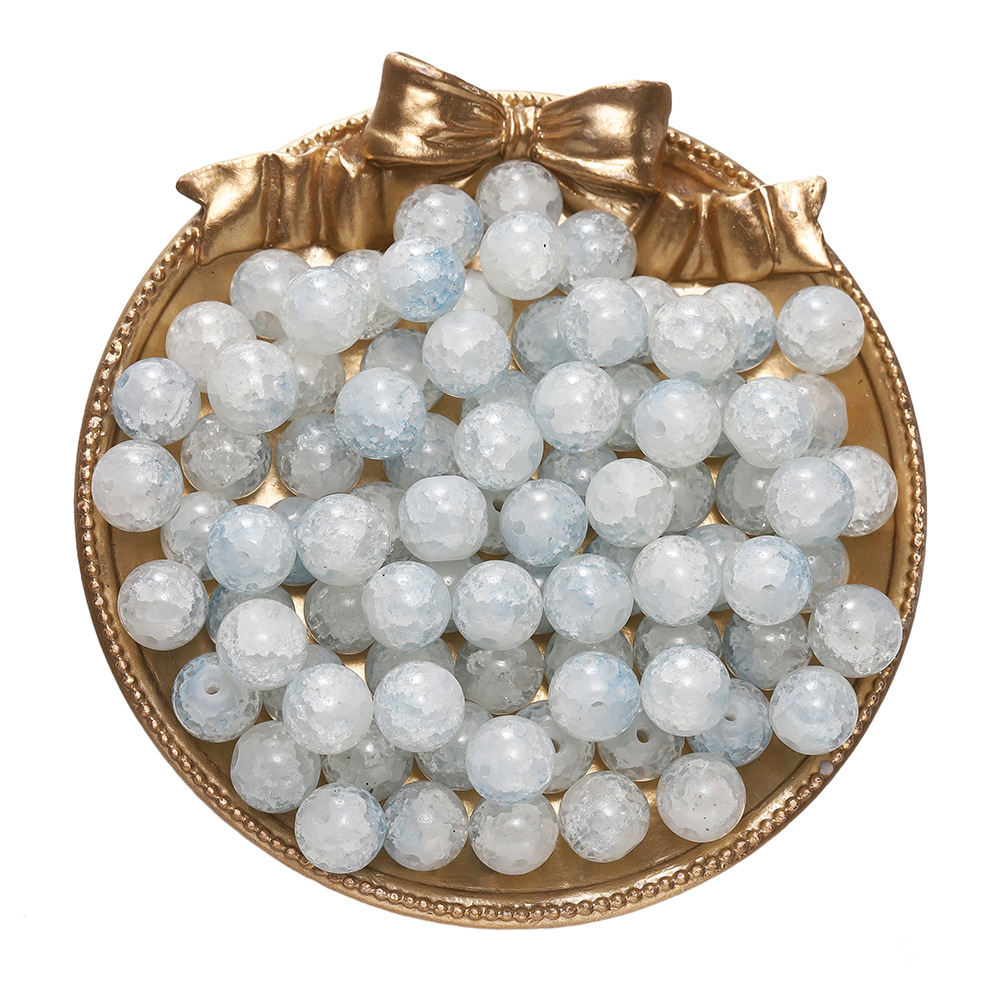 Perles de verre teintes à l'encre - bleu clair