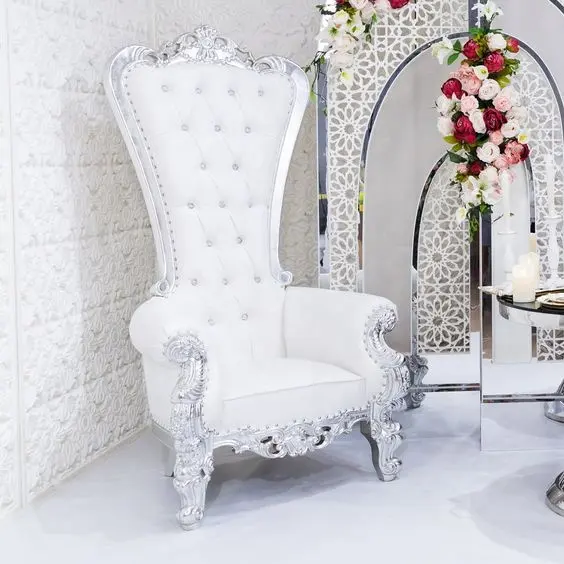 Luxury king and queen high back gold royal king high back throne chairs wedding for hotel used