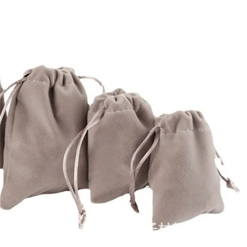 New flocked velvet bag drawstring jewelry velvet drawstring wholesale plus print LOGO
