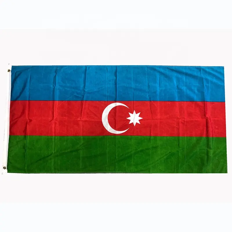 Ruiyuan di lavoro a maglia Azerbaijan Bandiera 100*150cm Stampati Personalizzati Bandiera Può Essere Utilizzato In Sala Conferenze Sito Pennone