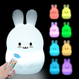 Control remoto con Sensor táctil, 9 colores, temporizador regulable, lámpara de noche de silicona recargable para niños, regalo de bebé, luz de noche LED de búho - Product Image 6
