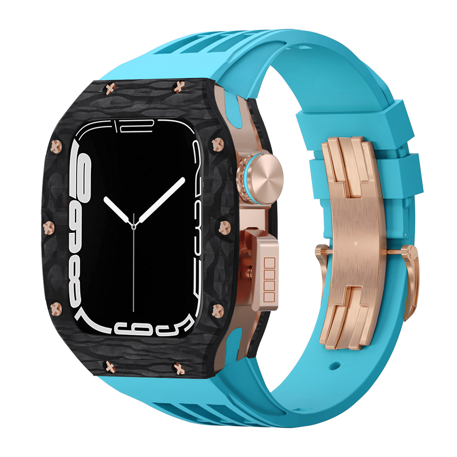 #2Rose gold case+blue band