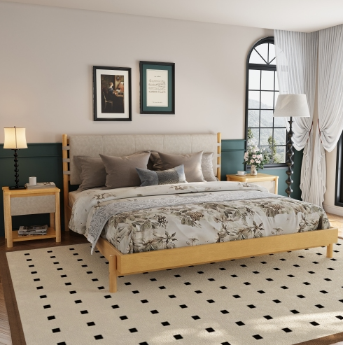 Beige + Natural + MDF + Pine + 3 Piece Set