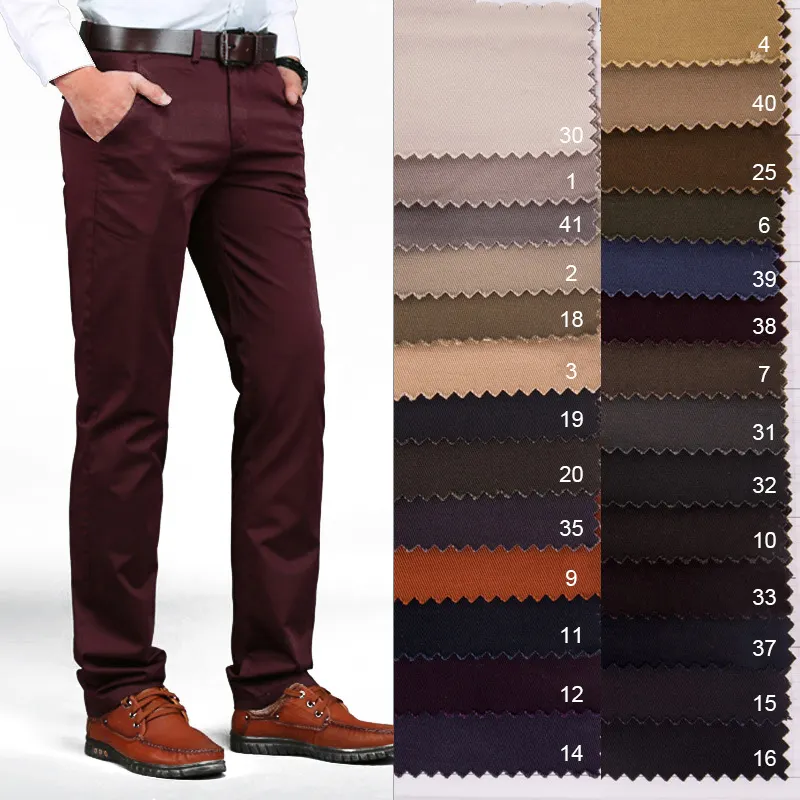 hot selling stretch cotton spandex twill fabric for men's pants and trousers