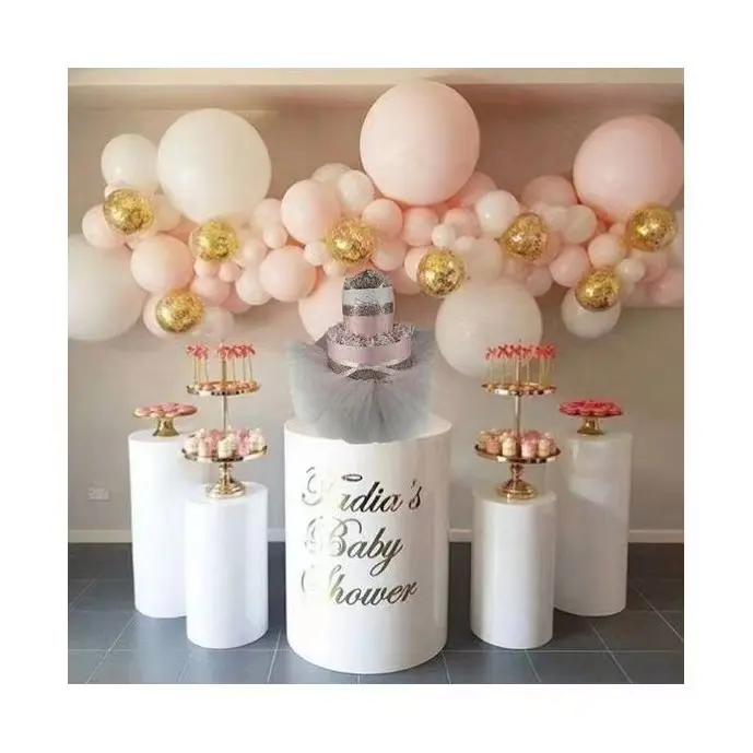Soporte de cilindro acrílico de color personalizado soporte de mesa pastel postre soporte cumpleaños boda fiesta evento decoración base de fondo redondo