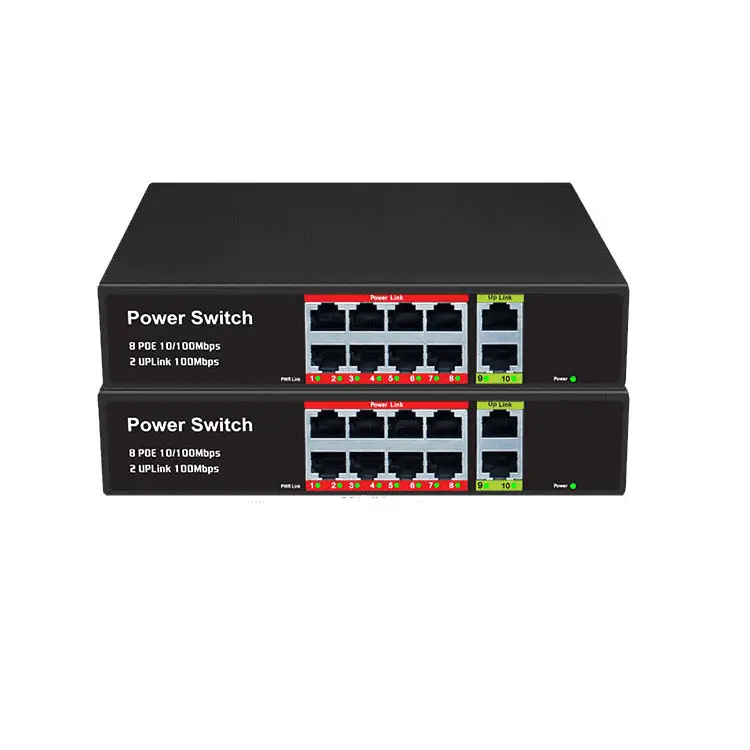 Cost Effective Fast Ethernet 120w External Power Supply 1000m 8port Poe Switch