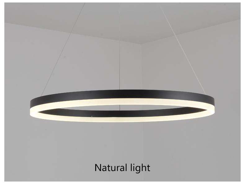 Modern nordic minimalist Restaurant living room decoration Aluminum Acrylic Circle Ring LED Chandelier
