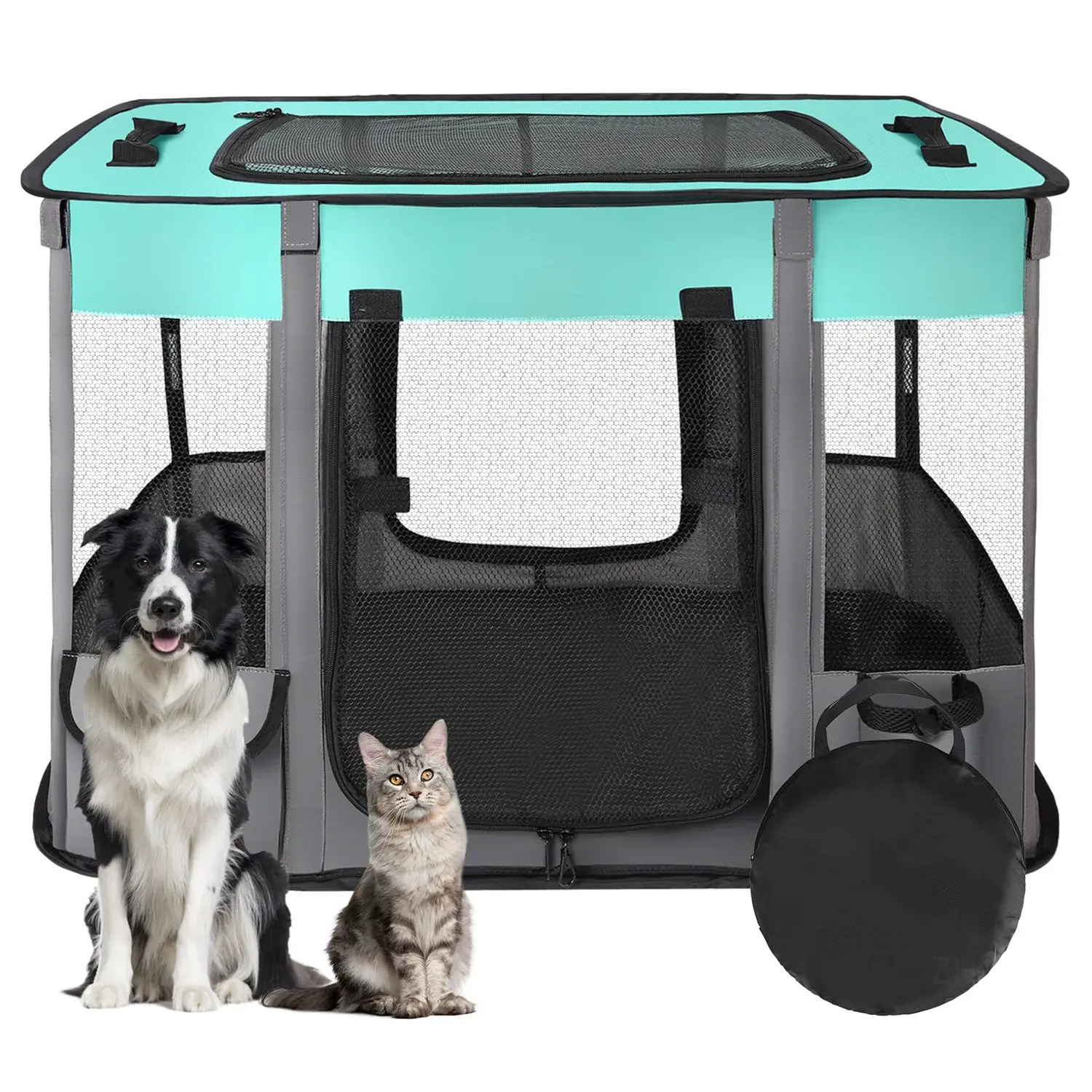 Atacado logotipo personalizado dobrável resistente à água removível sombra capa portátil exercício canil cão gato tenda cercadinhos
