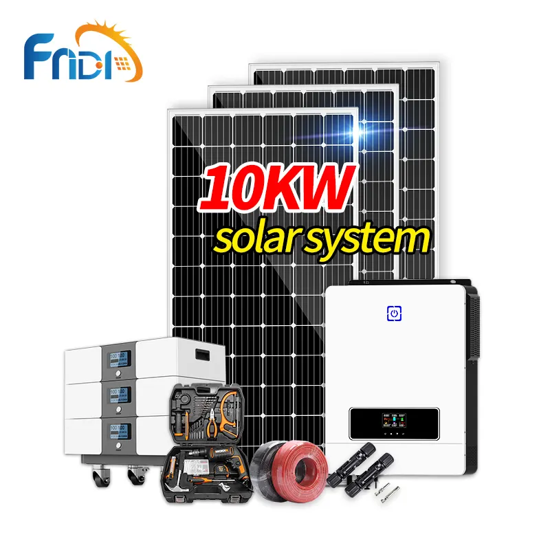 Komple Set güneş enerjisi sistemi hibrid güneş sistemi 10kw 5KW 8kw 15kw GÜNEŞ PANELI fiyatları ev için güneş enerjisi sistemi