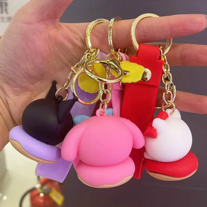 Mới Đến Kawaii Kim Loại Key Chủ Dễ Thương Sanrioed 3D Mềm Cao Su Donut Mặt Dây Chuyền Thời Trang Phim Hoạt Hình Xe Keychain Donut Giai Điệu - Product Image 6