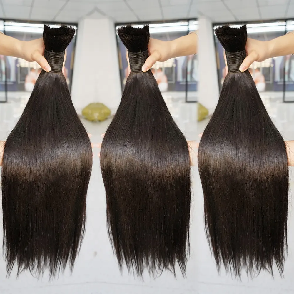 Extensiones cabelo natural 15A cabelo humano mega cabelo Atacado Humano Virgem extensão do cabelo a granel brasileiro
