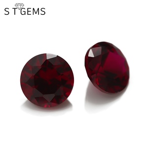 Çin yuvarlak kesim Ruby8 # koyu kırmızı korindon taş sentetik yakut fiyatları - Product Image 2