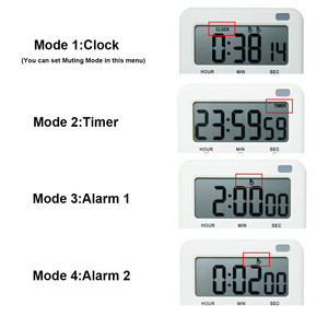 Multifunktions 24 Stunden Timer Countdown Erinnerung Weiß LCD Digital mit starkem Wecker Kleine Uhr Kunststoff Küche Elektronisch - Product Image 4