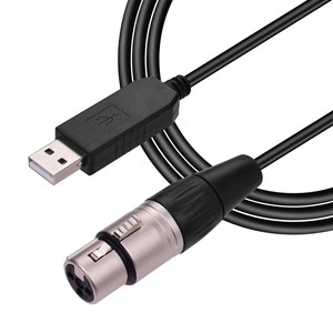 RS485 DMX512 конвертер USB кабель для передачи данных для 3Pin XLR интерфейс компьютерный Соединительный сценическое освещение устройств светодиодная (LED) контрольная кабель компании - Product Image 2