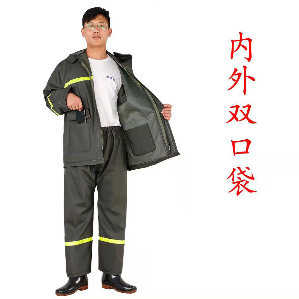 Traje verde militar (con bolsillos interiores y exteriores)