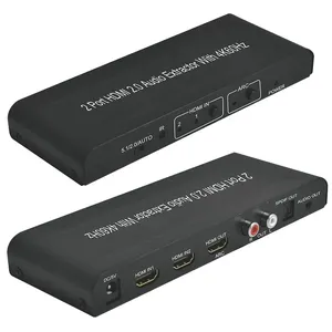 2合1用于HDMI 4K 60hz切换器，带ARC和音频提取器黑色切换器 (黑色)