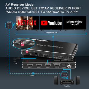 HDMI <strong>Switch</strong> <strong>2</strong> in <strong>1</strong> Out 8K@60Hz Dolby Switcher with <strong>Audio</strong> Extractor Remote EARC SONOS ARC AV Receive HDMI <strong>Switch</strong> PS5 Xbox - Product Image 6