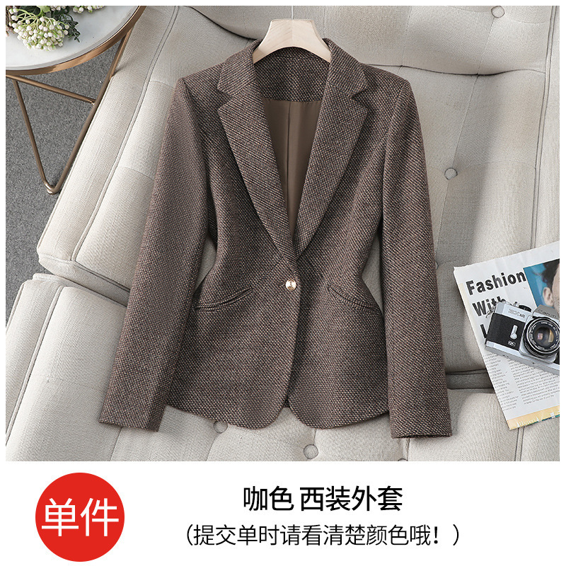 brown suit