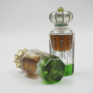 Taç şekli takı kap parfüm için kristal attar şişesi özel logo kumlama - Product Image 2