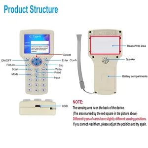 RFID 10 Frequenz NFC Smart Card Programmierer 125KHz 13,56 MHz Verschlüsse lter Decoder Beschreibbarer Schlüssel USB Hotel Access Control Cards Reader