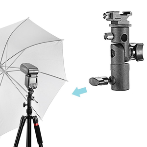 E Type ที่ยึดแฟลชโลหะอเนกประสงค์,ที่ใส่ร่ม Speedlite สำหรับขาตั้งน้ำหนักเบาหมุนได้แบบสกรู1/4ถึง3/8 - Product Image 4