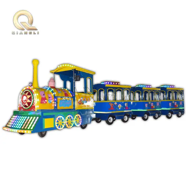 Trackless electric colorful train for children outdoor indoor amusement park garden shopping mall