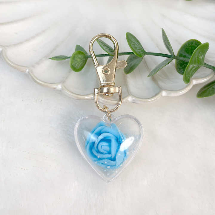 Wholesale Creative Fashion Love Rose Eternal Flower Keychain Lovely Earphone Set Bag Pendant Car Keyring