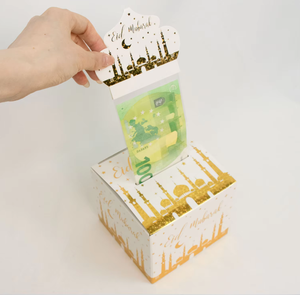 Yeni beyaz altın İslami müslüman Hadj Hajj Umrah şeker kutusu İslami hediyeler Kaaba ElD Mubarak Raffle kutusu Eid Mubarak hediye para kutusu - Product Image 2