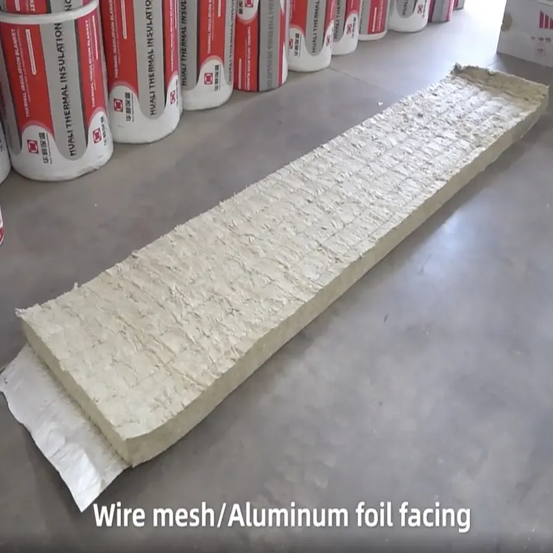 soundproof acoustic insulation material sound absorption rock wool fiber blanket rock wool roll mat felt