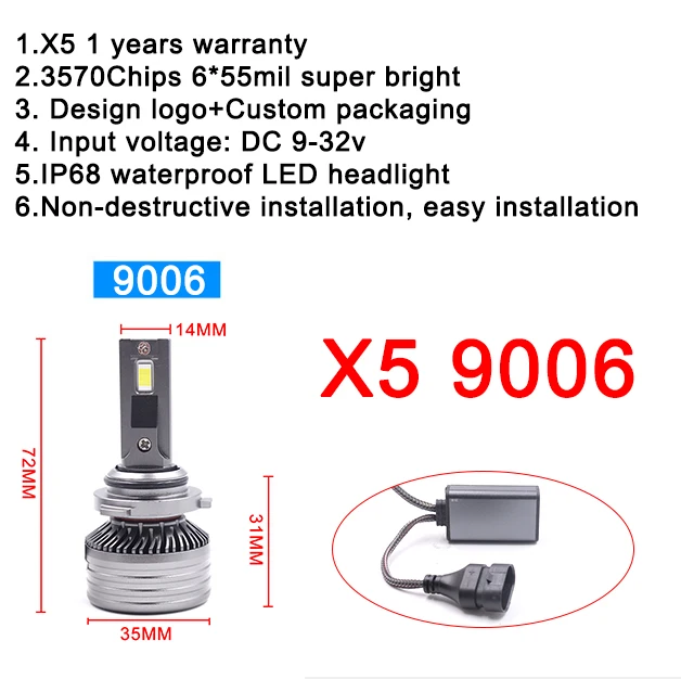 9006/HB4 6000K