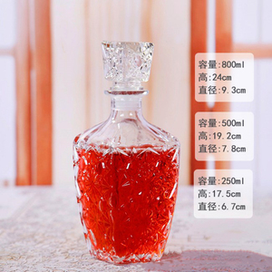500ml <strong>1L</strong> Big Capacity Transparent Thickened Special Shape Glass Wine Bottle Health Red Wine Bottle for Beverage with Glass Cap - Product Image 4