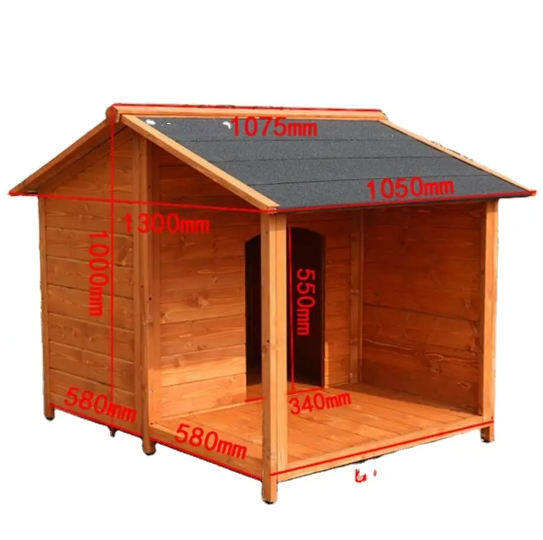 Custom Inside Wooden Dog Cage China Wholesale Preto Impermeável Telhado Dog House Dog Kennels Grande Ao Ar Livre