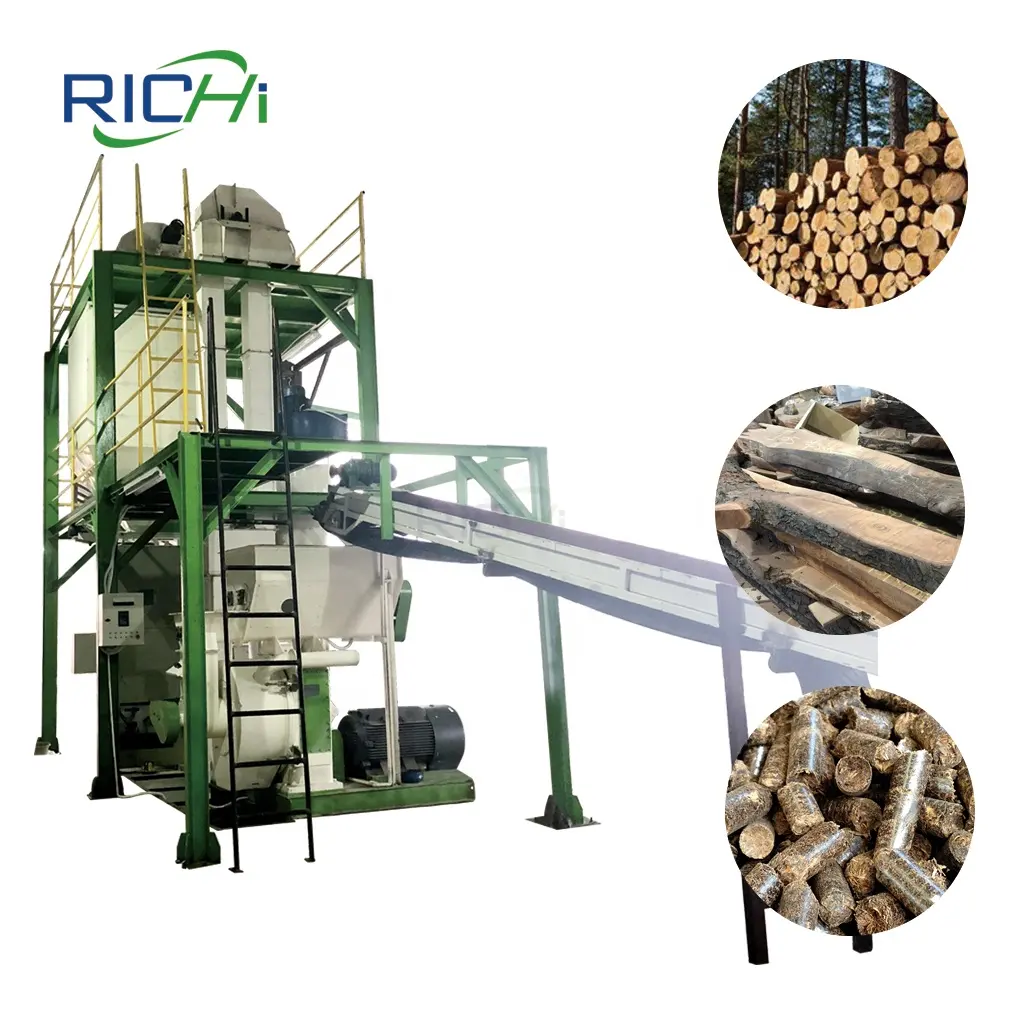 Líneas de pellets RICHI 10 - 30 T por hora Planta de pellets de bagazos de caña de azúcar resistente con CE