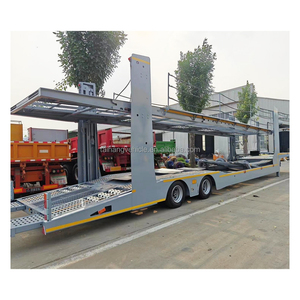Struttura della piattaforma di carico a doppio strato semirimorchio semirimorchio semichiuso a scheletro, per il carico di trasporto di auto 6/8 - Product Image 3